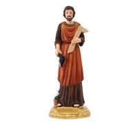 Zohuwerui Estatua de San José, 21cm Figura de San José Obrero de Resina, A-dornos Cristianos, Estatuas Decorativas Religiosas para Mesa, Estantería, Habitación, Decoración del Hogar