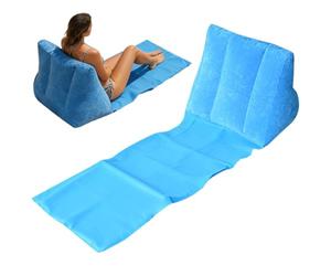 Zohuwerui Sillón Inflable,Respaldo de Flocado PVC Plegable y Ligera,para Descansar en Camping, Exterior, Viajes, Playa, Piscina, Verano | para Camping, Jardín, Piscina, Playa y Descanso en Verano