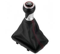 Zoinary botón de transmisión del coche Para A4 B6 B7 2000-2008 Pomo de palanca cambios coche, funda protectora para pluma 5/6 para velocidad(5 Black Silver)