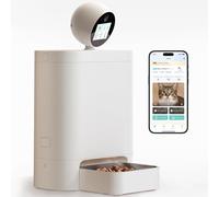 Zoiydals Alimentador automático AI Smart para gatos con cámara de 360°, visión nocturna HD 2K y audio bidireccional, control de aplicación inteligente, hasta 16 comidas/día, dispensador de alimentos