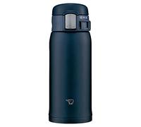 Zojirushi SM-SF36-AD Botella de agua, bebida directa, apertura de un solo toque, taza de acero inoxidable, 12.2 onzas líquidas (12.2 fl oz), azul marino