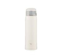 Zojirushi SM-SF48-WM Botella de agua, bebida directa [apertura de un toque], taza de acero inoxidable, 480 ml, blanco pálido