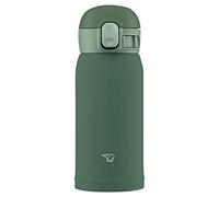 ZOJIRUSHI SM-WA36-GD Botella de agua, taza de acero inoxidable con un solo toque, sin costuras, 1.2 onzas líquidas, color caqui