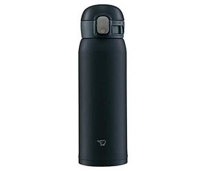 Zojirushi SM-WA48-BA Botella de agua, taza de acero inoxidable con un solo toque, sin costuras, 16.8 onzas líquidas, color negro