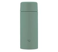 Zojirushi SM-ZB36-GM Botella de agua, sin costuras, 360.8 ml (360 ml), rosca, taza de acero inoxidable, verde mate, colador y arandela integrados, fácil de limpiar, solo 2 piezas