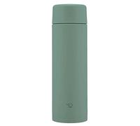 Zojirushi SM-ZB48-GM Botella de agua, sin costuras, 480 ml, rosca, taza de acero inoxidable, verde mate, arandela integrada, fácil de limpiar, solo 2 piezas