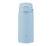 Zojirushi SU-BA36-AM Botella de agua, 360.8 ml, fácil de limpiar, apta para lavavajillas, tapón sin costuras, solo 2 lavados, ligera y compacta, retención de frío y calor, taza de un solo toque, azul
