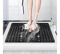ZOKBOM Alfombrilla de ducha cuadrada antideslizante de 70 x 70 cm | Alfombrillas de ducha grandes para ducha interior con ventosas y agujeros de drenaje | Alfombrillas de goma antimoho para baño,