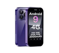 ZOKOE Mini Smartphone Pantalla de 3.0 Pulgadas Teléfono móvil 4G Desbloqueado Doble Tarjeta SIM Batería de 2000 mAh 200w+500 Cámara 3GB RAM 64GB ROM Reconocimiento Facial(Negro)
