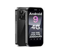 ZOKOE Mini Smartphone Pantalla de 3.0 Pulgadas Teléfono móvil 4G Desbloqueado Doble Tarjeta SIM Batería de 2000 mAh 200w+500 Cámara 3GB RAM 64GB ROM Reconocimiento Facial(Negro)