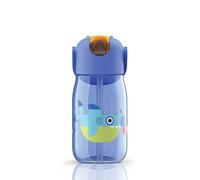 Zoku - Botella niños c/pajita tiburón- 400ml Botella, unisex