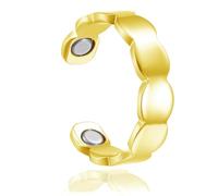 Zolkamery Anillos magnéticos, anillo de plata con potentes imanes, liso/corazón/hoja, anillo magnético para mujer, anillo ajustable abierto para el pulgar para niñas, anillo neutro Evercalm con caja