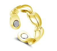 Zolkamery Anillos magnéticos, anillo de plata con potentes imanes, liso/corazón/hoja, anillo magnético para mujer, anillo ajustable abierto para el pulgar para niñas, anillo neutro Evercalm con caja