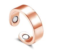 Zolkamery Anillos magnéticos, anillo de plata con potentes imanes, liso/corazón/hoja, anillo magnético para mujer, anillo ajustable abierto para el pulgar para niñas, anillo neutro Evercalm con caja