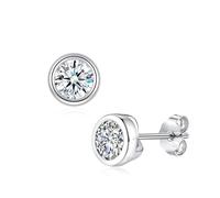 Zolkamery Pendientes de tuerca de plata de ley 925 con diseño de estrella, corazón, lazo, infinito, para niñas y mujeres, aretes pequeños de plata de 10 mm con circonita rosa y morada, hipoalergénicos