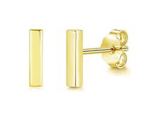 Zolkamery Pendientes de tuerca de plata de ley 925, pequeños aretes de cruz y barra, mini aretes de plata para mujer, chapados en oro neutro, hipoalergénicos, aretes para dormir para niñas, hombres y