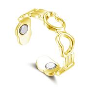 Zolkamery Vital Ring, 2026 Nuevo Anillo Magnético de Plata para Mujer, AntiAnxiety Ring con imanes, Simple, Flor, Corazón/Ondas, Anillo Vital Ajustable para Mejor Sueño, Anillo Magnético para Perder