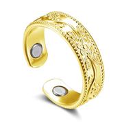 Zolkamery Vital Ring, 2026 Nuevo Anillo Magnético de Plata para Mujer, AntiAnxiety Ring con imanes, Simple, Flor, Corazón/Ondas, Anillo Vital Ajustable para Mejor Sueño, Anillo Magnético para Perder