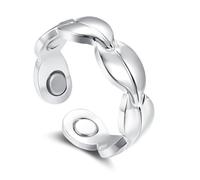 Zolkamery Vital Ring, 2026 Nuevo Anillo Magnético de Plata para Mujer, AntiAnxiety Ring con imanes, Simple, Flor, Corazón/Ondas, Anillo Vital Ajustable para Mejor Sueño, Anillo Magnético para Perder