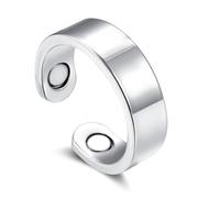 Zolkamery Vital Ring, 2026 Nuevo Anillo Magnético de Plata para Mujer, AntiAnxiety Ring con imanes, Simple, Flor, Corazón/Ondas, Anillo Vital Ajustable para Mejor Sueño, Anillo Magnético para Perder