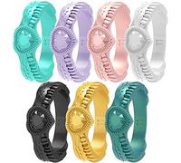 Zollen Anillos de boda de silicona para mujer 4/7 paquetes - Alianzas de boda apilables de goma de silicona - Innovadoras colecciones de diamantes y alas en forma de corazón, 8 - 8.5(18.1mm),