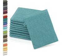 ZOLLNER 10 Manoplas de baño, algodón, 16x21 cm, 420 g, azúl petróleo