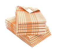 ZOLLNER 10 paños de Cocina de algodón, 50x70 cm, Naranja a Cuadros