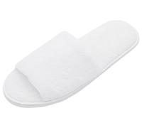 ZOLLNER 10 pares de zapatillas desechables para invitados en color blanco - Zapatillas de felpa para viajes, spa, sauna y hogar - Puntera abierta - Talla única - Calidad de hotel