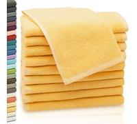 ZOLLNER 10 Toallas de tocador, 30x50 cm, algodón, 420 g, Amarillo