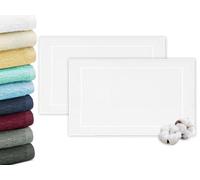 ZOLLNER 2 Alfombrillas de baño, 50x70 cm, algodón, 600 g/m², Blanco