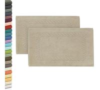 ZOLLNER 2 Alfombrillas de baño, 50x70 cm, Beige Oscuro, algodón