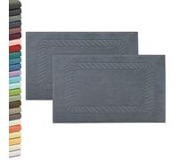 ZOLLNER 2 Alfombrillas de baño, 50x70 cm, Gris, algodón
