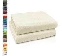 ZOLLNER 2 Toallas de baño, 100x150 cm, algodón, Beige