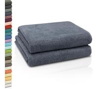 ZOLLNER 2 Toallas de baño, 100x150 cm, algodón, Gris