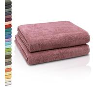 ZOLLNER 2 Toallas de baño, 100x150 cm, algodón, Rosa empolvado