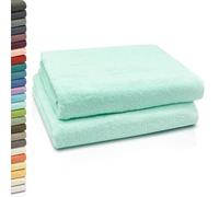 ZOLLNER 2 Toallas de baño, 100x150 cm, algodón, Verde Menta