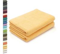 ZOLLNER 2 Toallas de Ducha, 70x140 cm, Amarillo, algodón