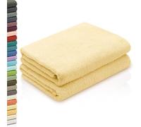 ZOLLNER 2 Toallas de Ducha, 70x140 cm, Amarillo Claro, algodón