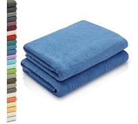 ZOLLNER 2 Toallas de Ducha, 70x140 cm, azúl, algodón