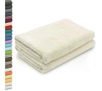 ZOLLNER 2 Toallas de Ducha, 70x140 cm, Beige, algodón