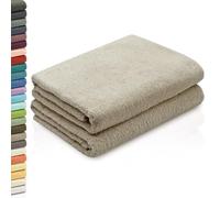 ZOLLNER 2 Toallas de Ducha, 70x140 cm, Beige Oscuro, algodón