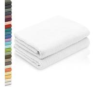 ZOLLNER 2 Toallas de Ducha, 70x140 cm, Blanco, algodón