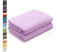 ZOLLNER 2 Toallas de Ducha, 70x140 cm, Lila, algodón