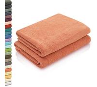ZOLLNER 2 Toallas de Ducha, 70x140 cm, Naranja, algodón
