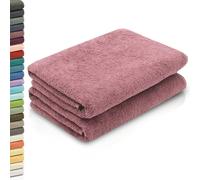 ZOLLNER 2 Toallas de Ducha, 70x140 cm, Rosa empolvado, algodón