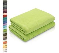 ZOLLNER 2 Toallas de Ducha, 70x140 cm, Verde Manzana, algodón