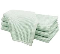 ZOLLNER 4 paños de Cocina de piqué, algodón orgánico, Verde Claro, 50x70 cm