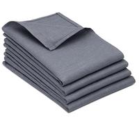ZOLLNER 4er Set Paños de Cocina 100% Lino, 50x70 cm, Gris.