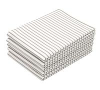 ZOLLNER 5 paños de Cocina a Rayas, 50x70 cm 100% algodón, Blancos, 200 g
