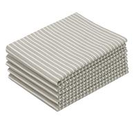 ZOLLNER 5 paños de Cocina a Rayas, 50x70 cm 100% algodón, Gris Piedra, 200 g